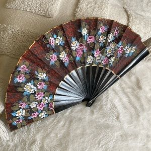 Hand painted vintage fan